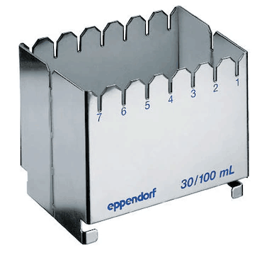 德國艾本德（Eppendorf）ReservoirRack,用于存放10mL、30mL和100mL試劑槽。最多可以放置7個試劑槽模塊或試劑槽